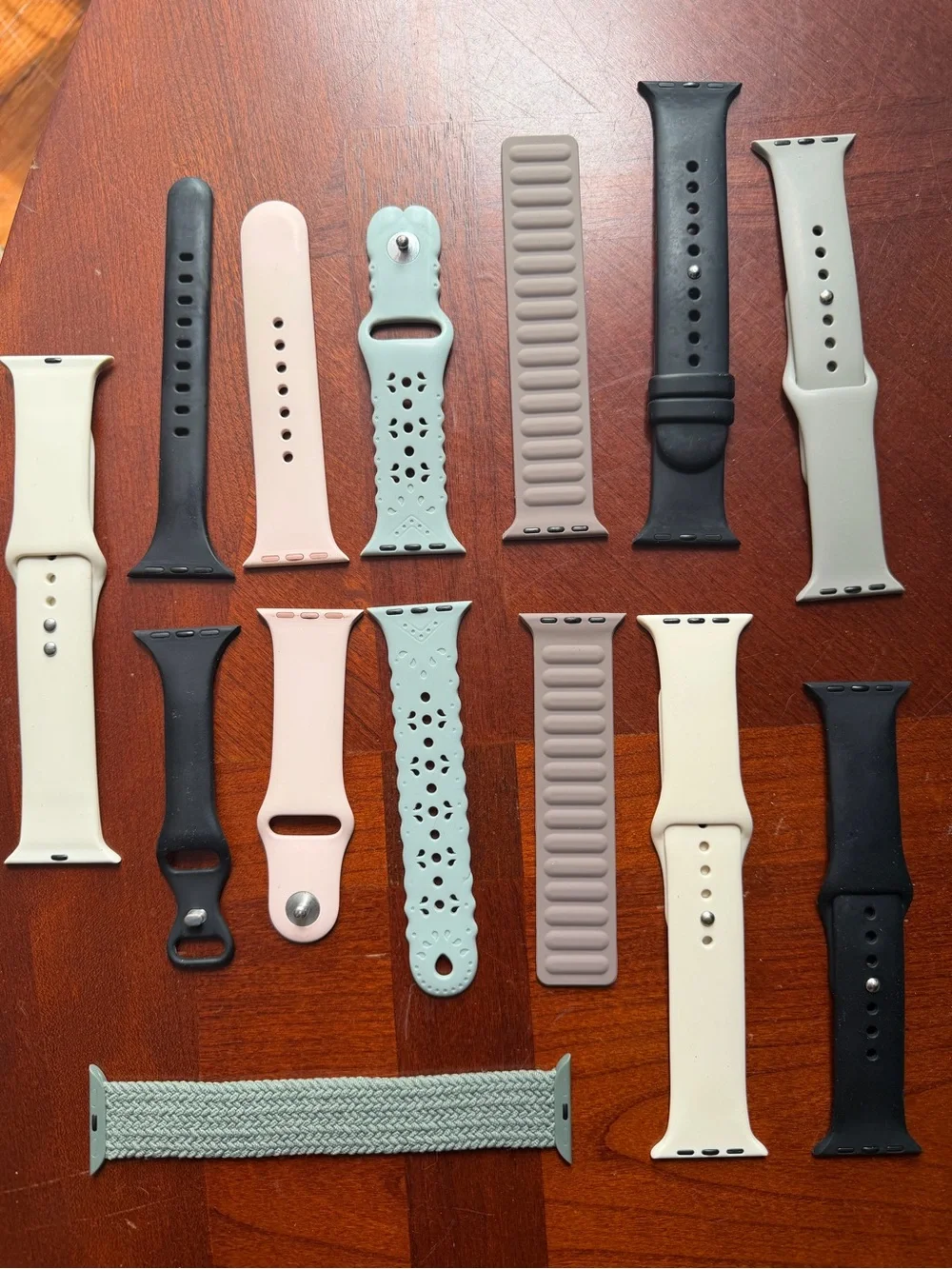 Apple Watch Bands Lot - Black, Pink, Mint, Taupe, Cream
